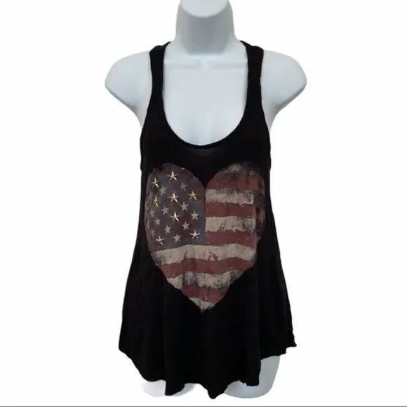 THE CLAS-SIC American Flag Heart Racerback Tank S - Picture 7 of 7